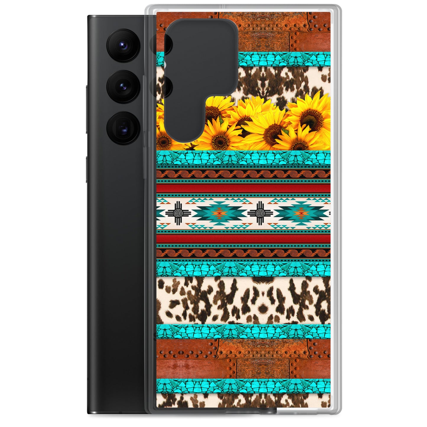 Cowhide Sunflower Western Pattern Samsung Case