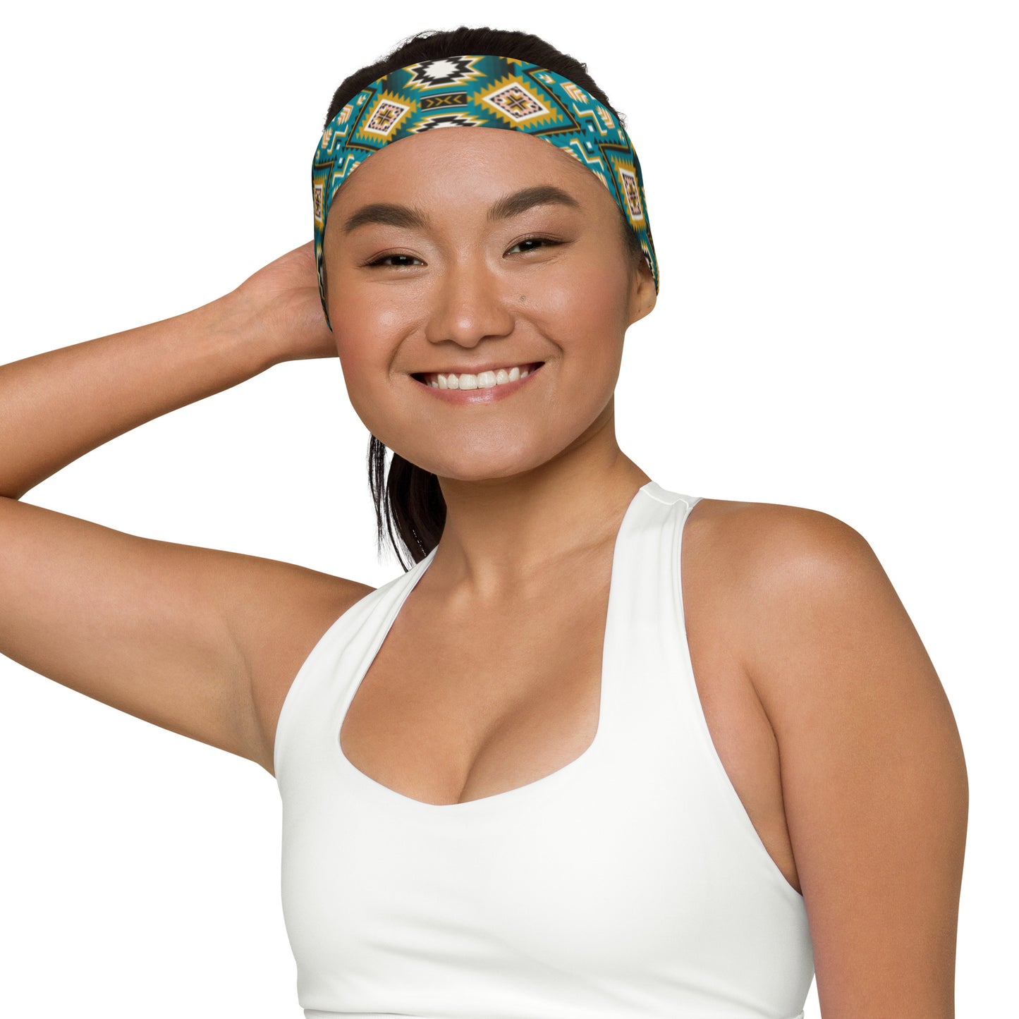 Western native American Indian Aztec geometric pattern Headband