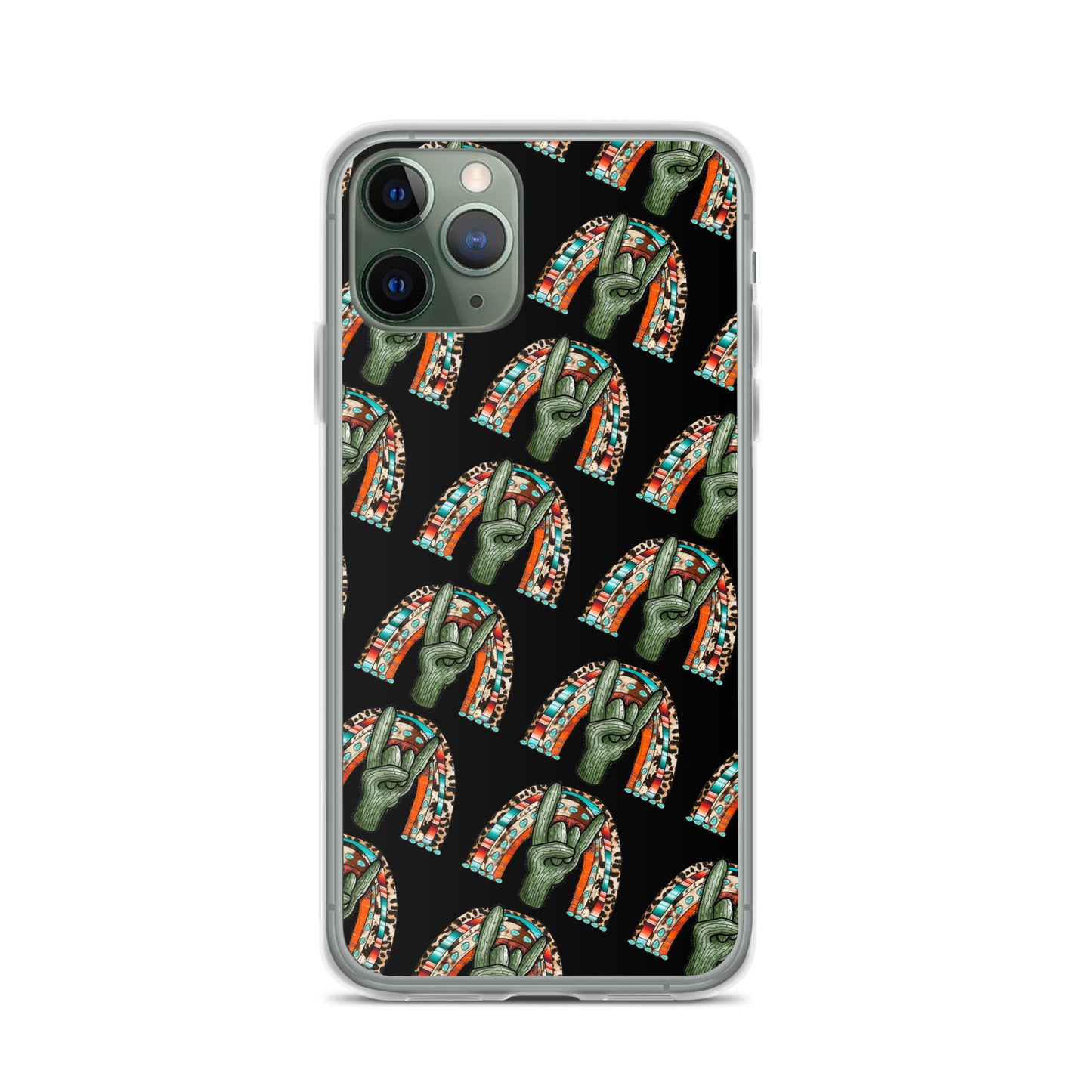 Cactus Hand Turquoise Rainbow Western iPhone Case
