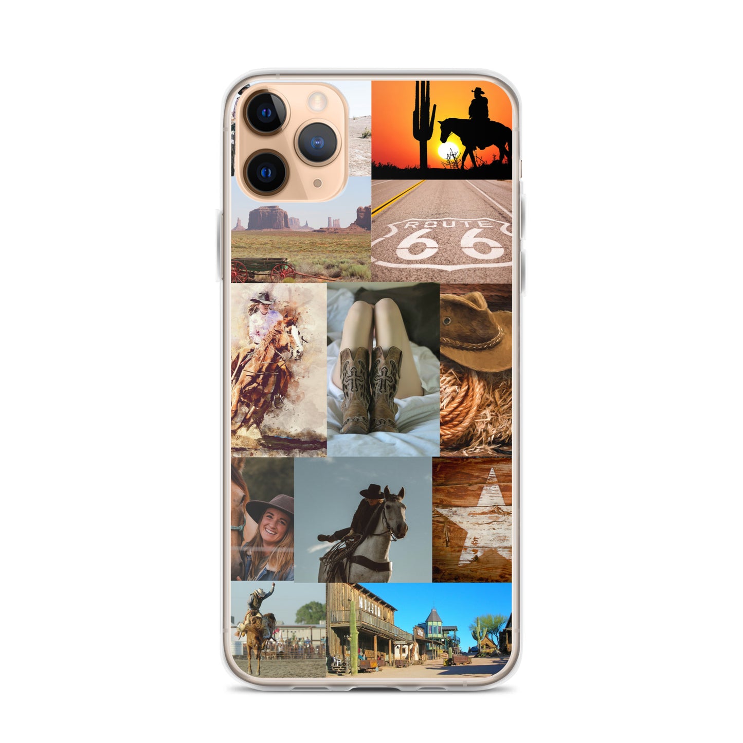 Western Collage Punchy Rodeo iPhone Case
