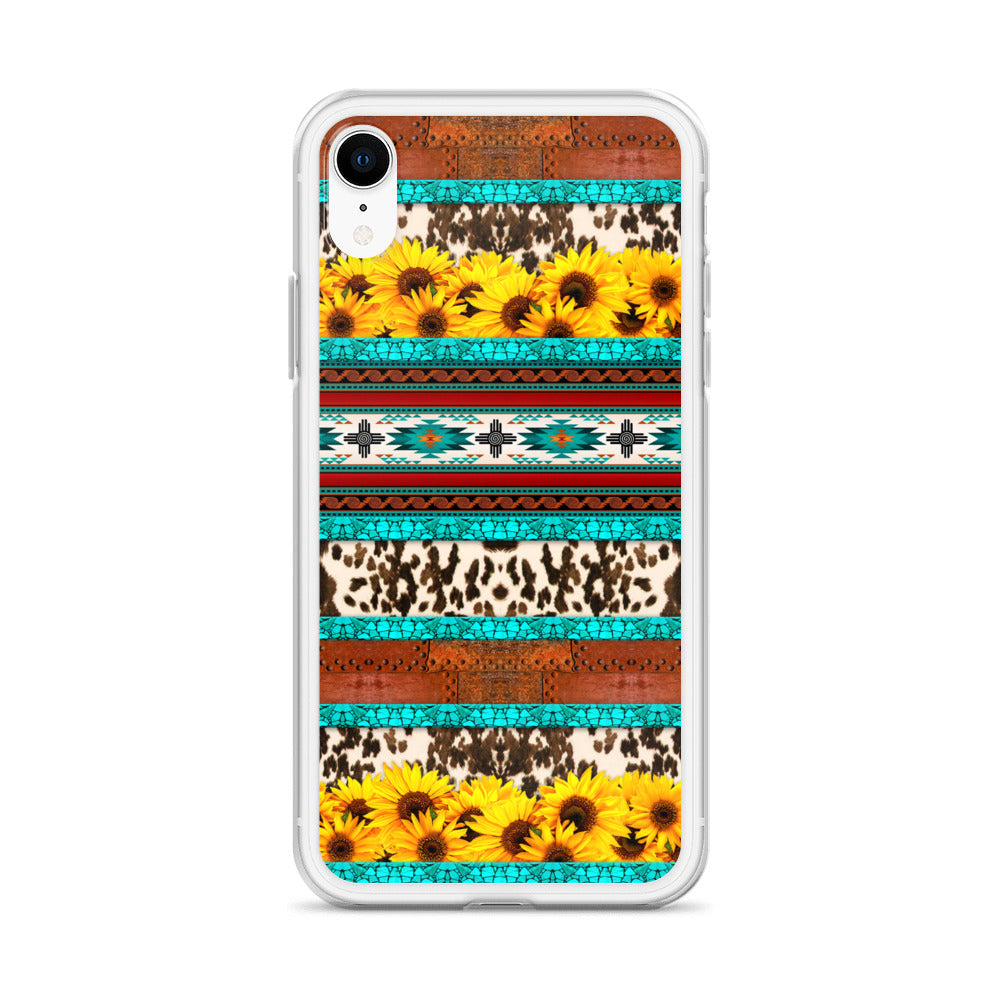 Cowhide Sunflower Western Pattern Case, Western , Yee Haw, Cowgirl, howdy honey Phone Case