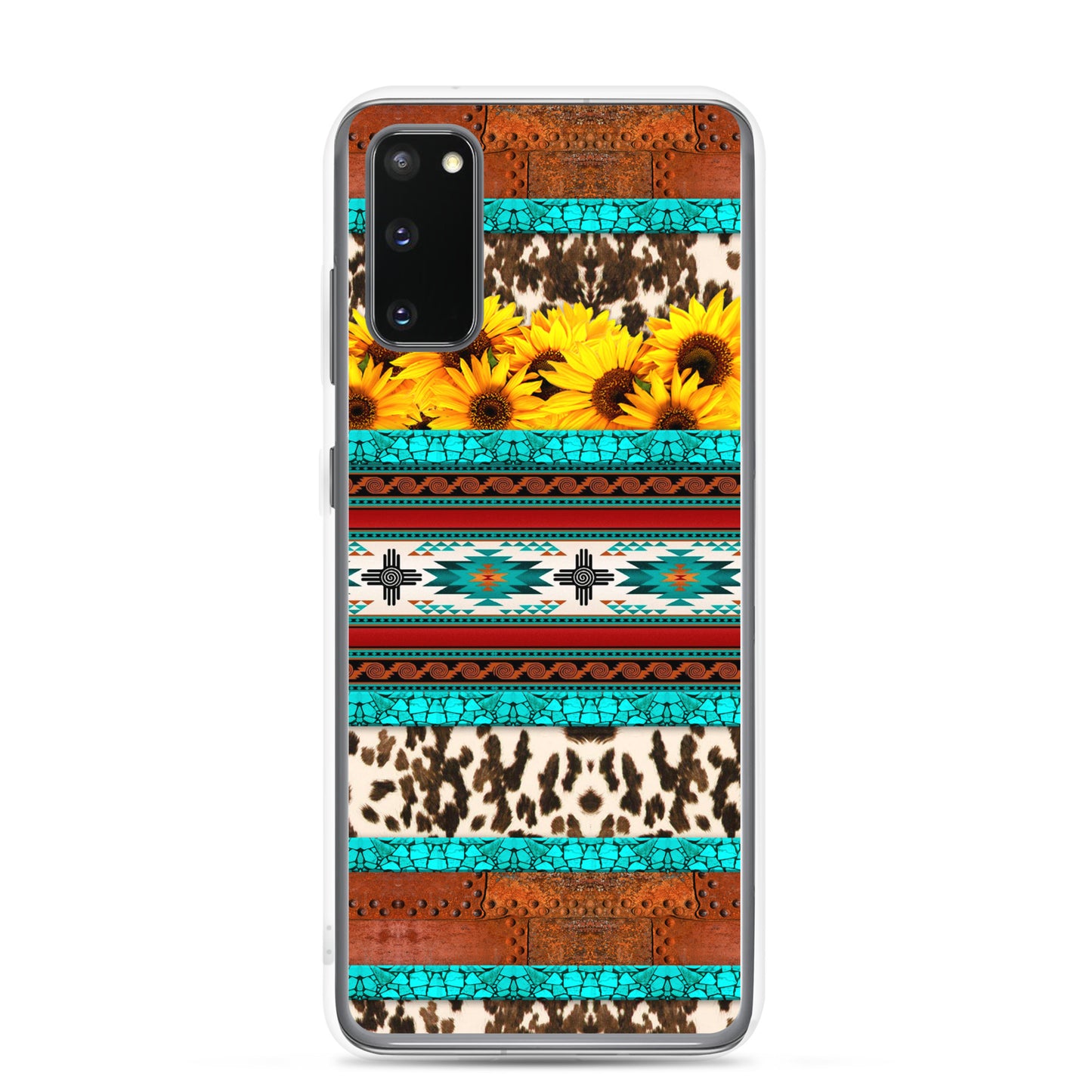Cowhide Sunflower Western Pattern Samsung Phone Case