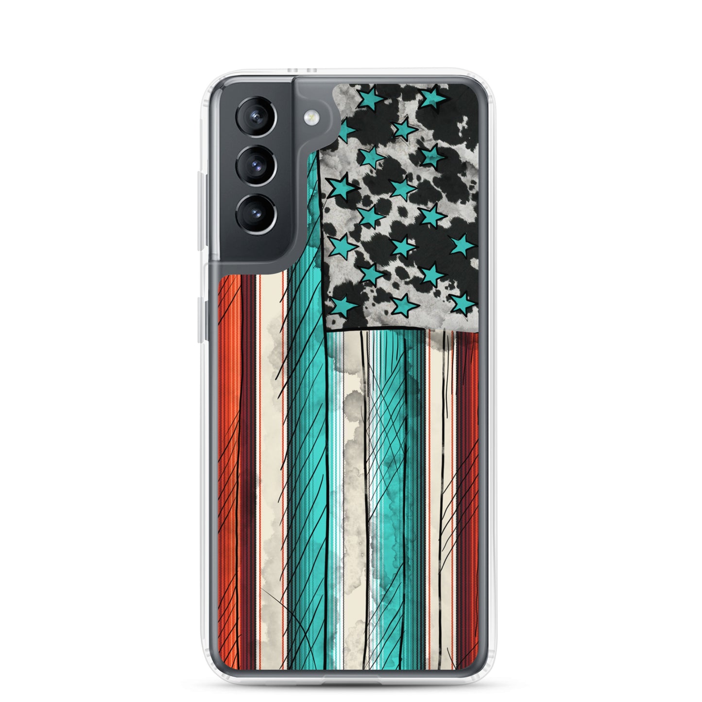 Western Serape Cowhide American Flag Samsung Phone Case