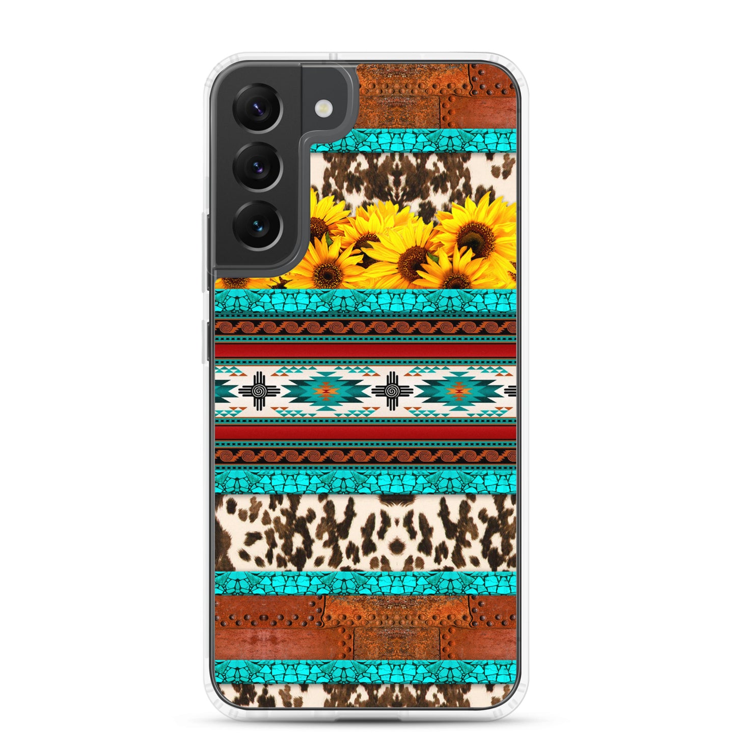 Cowhide Sunflower Western Pattern Samsung Phone Case