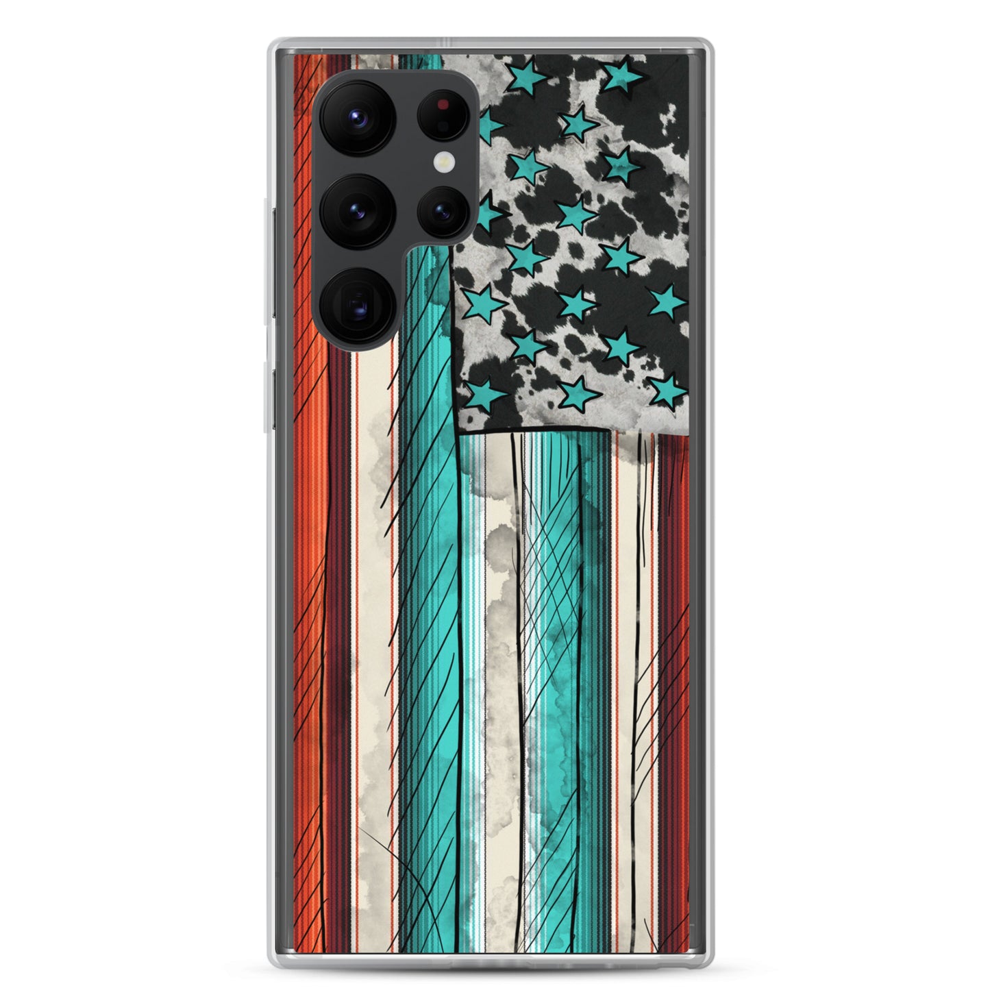 Western Serape Cowhide American Flag Samsung Phone Case